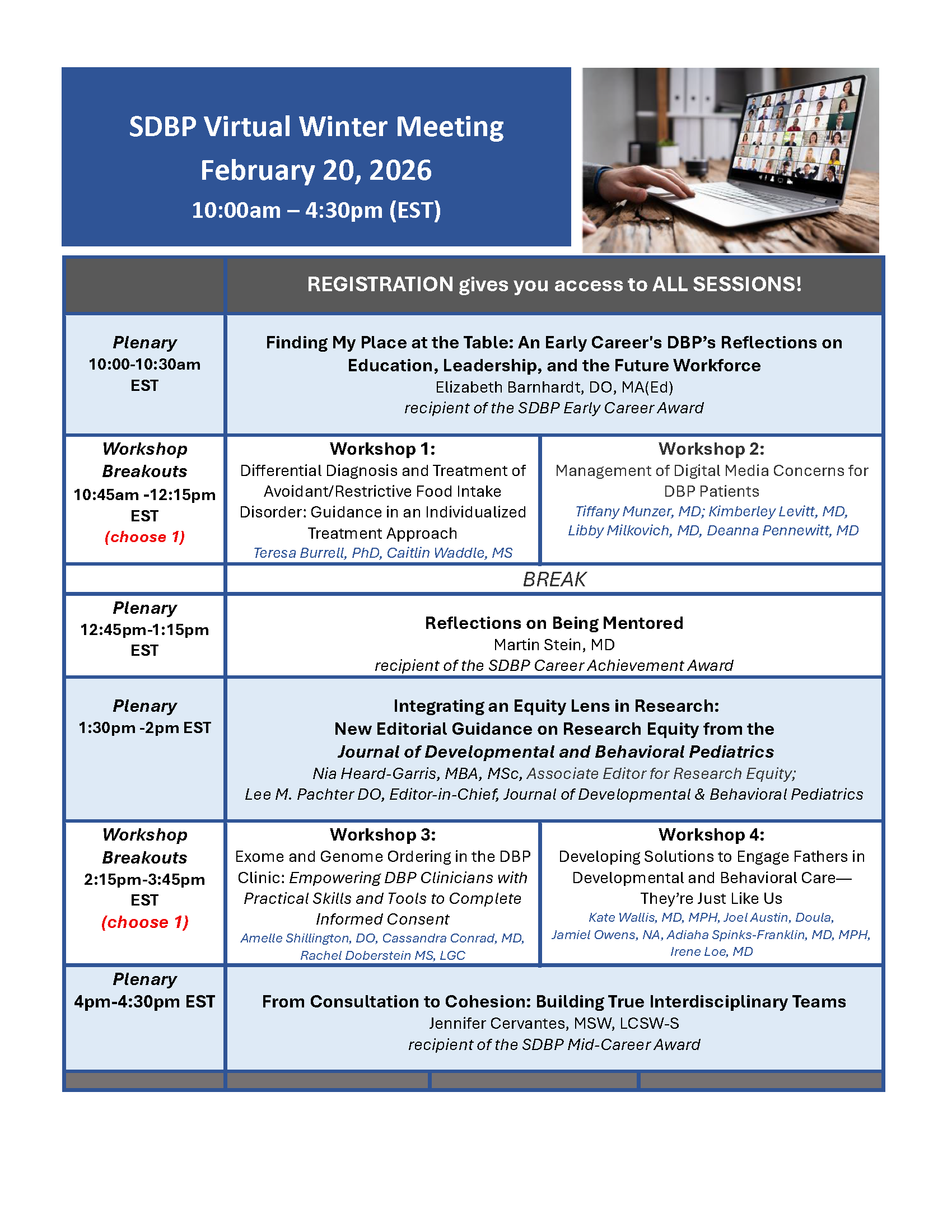 FEB 2026 Workshop Schedules